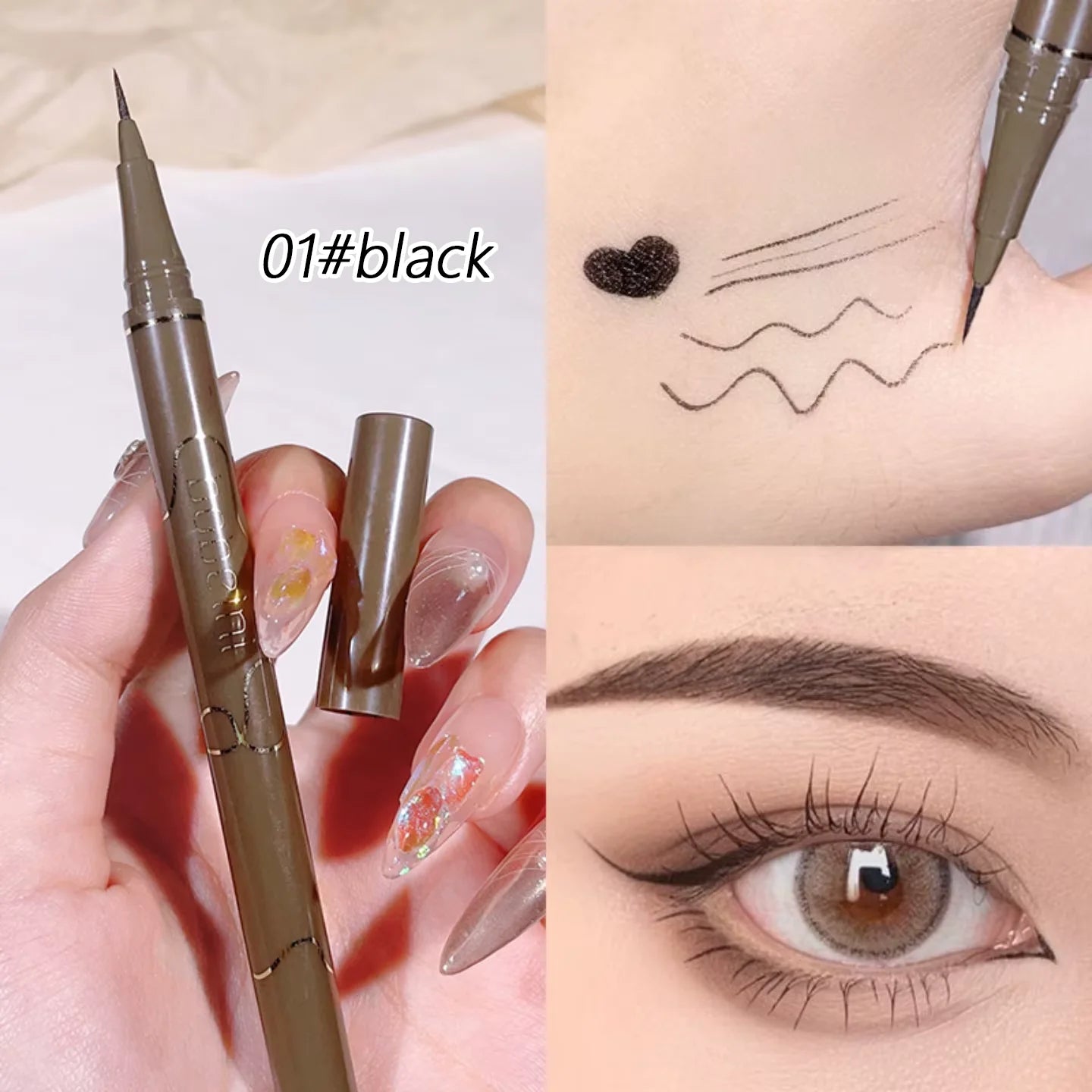 Eyeliner Ultra-Fin 0,05 mm Waterproof 4 Couleurs Longue Tenue