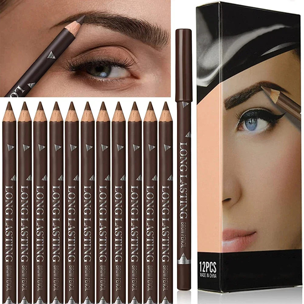 Lot 6/12 Crayons Sourcils Waterproof Noir Naturel