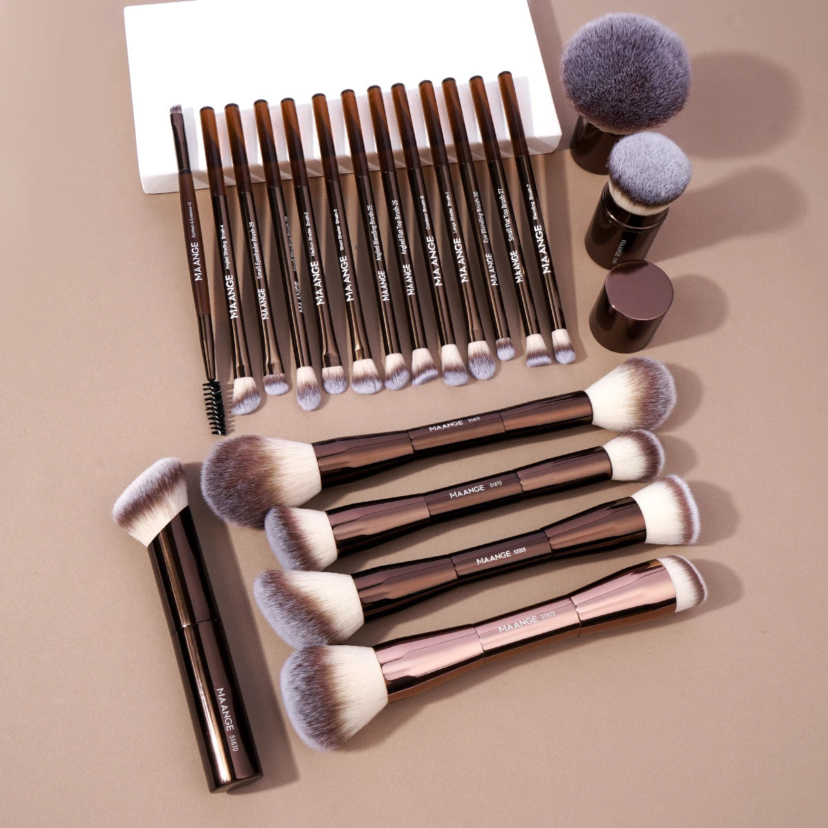 Kit 20 Pinceaux Maquillage Pro Double Embout MAANGE