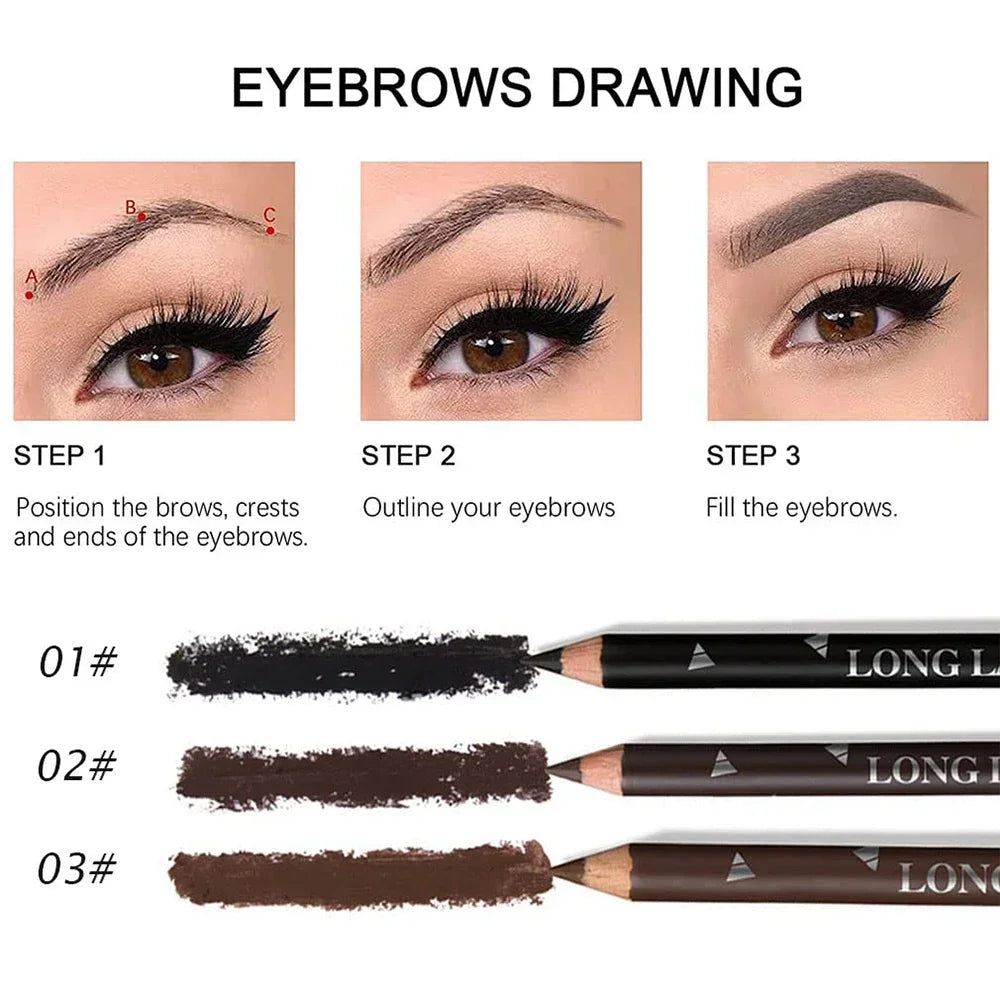 Lot 6/12 Crayons Sourcils Waterproof Noir Naturel