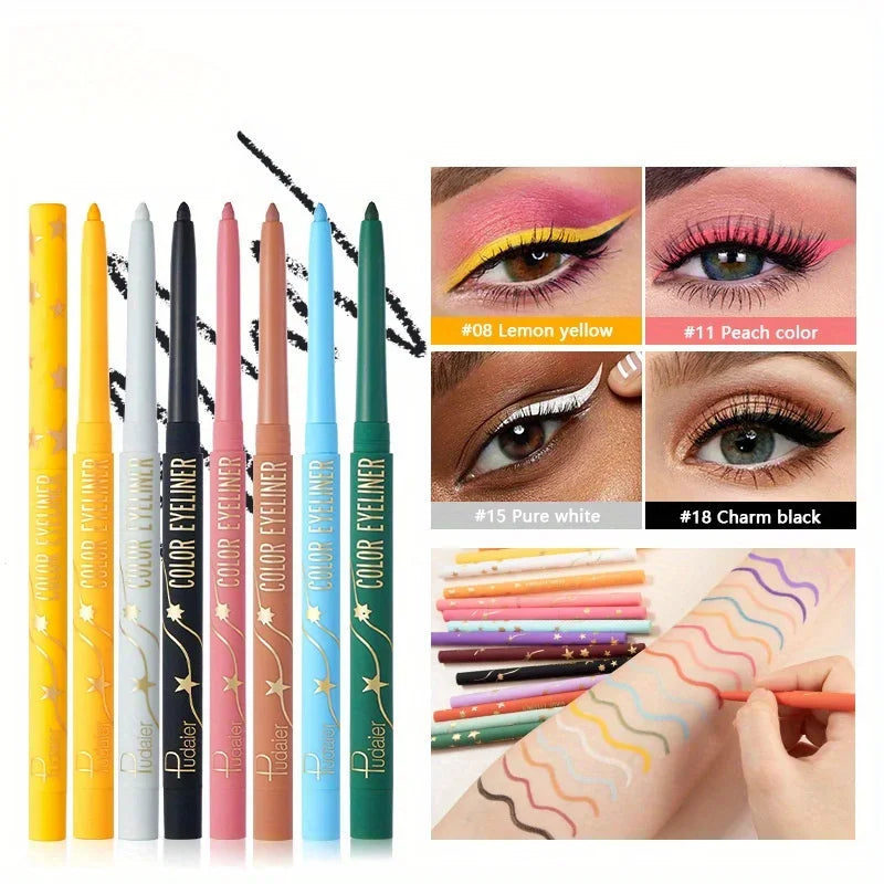 Crayon Eyeliner Gel Waterproof Coloré Mat Longue Tenue