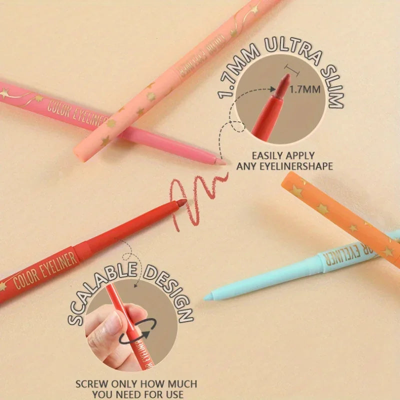 Crayon Eyeliner Gel Waterproof Coloré Mat Longue Tenue